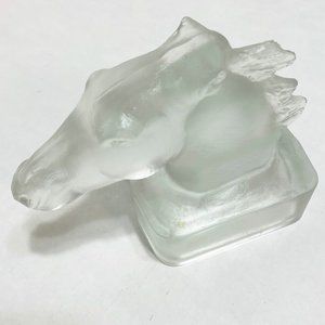 Estate Sales Antique Germany Goebel Molded and Pressed Glass Horsehead Sculpture